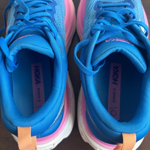 Hoka Bondi women’s size 8 running shoes sneakers blue pink - Picture 7 of 10